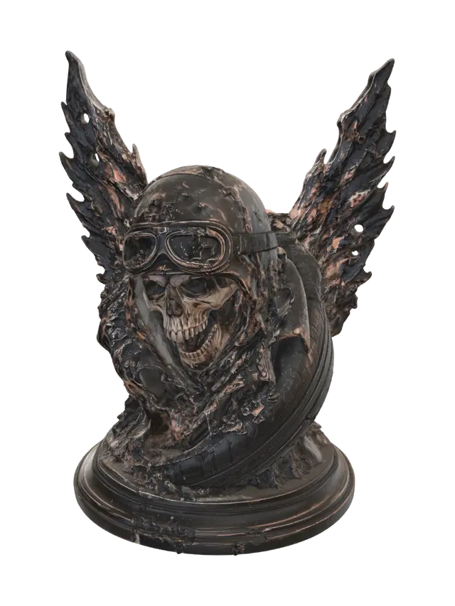 ANGEL OF THE LAST MILE - Biker 3D model, vytvořený pomocí AI