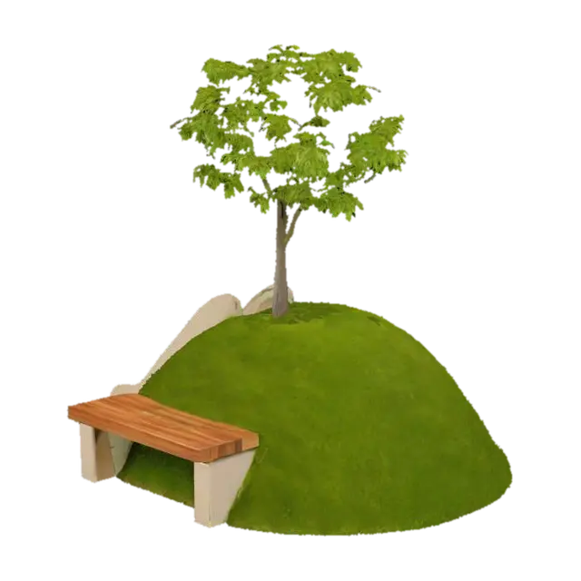 Tree Hill Playground 3D model, vytvořený pomocí AI