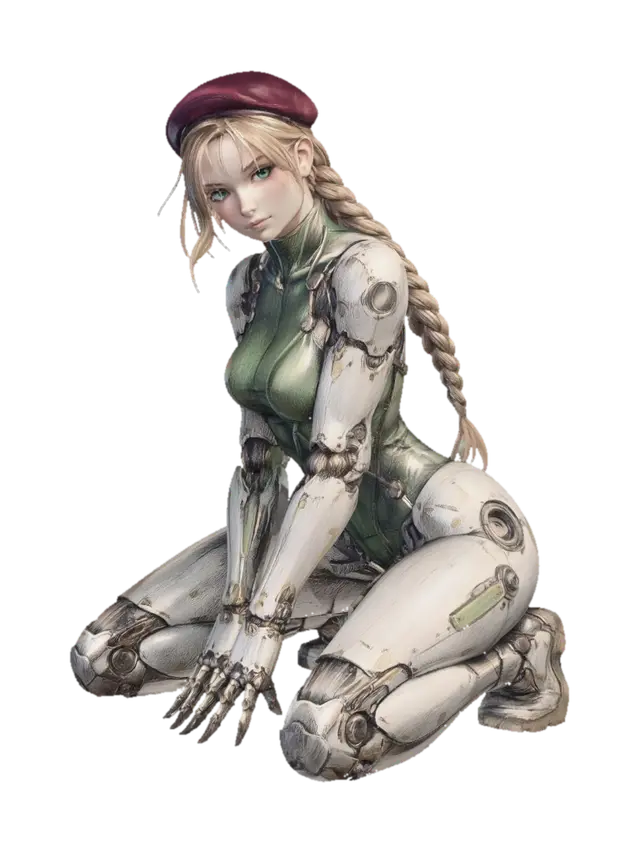 Cyborg Siren 3D model, vytvořený pomocí AI