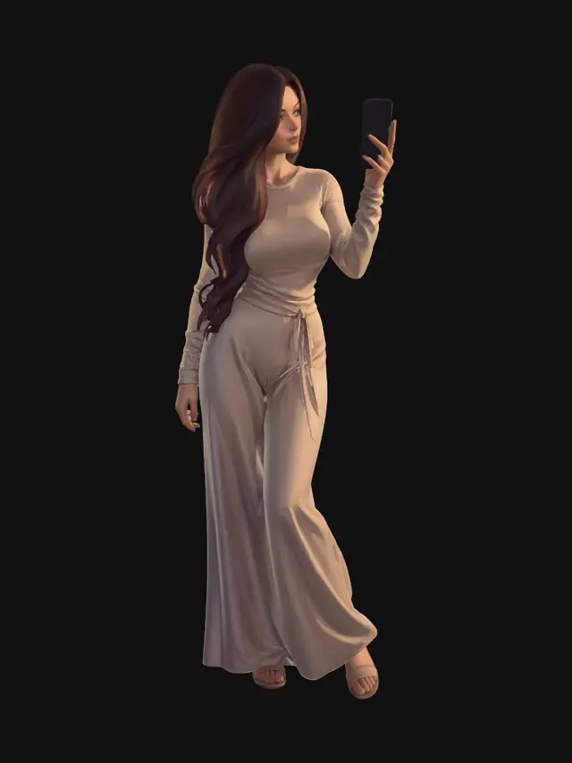 3D model for Golden Hour Selfie in Beige