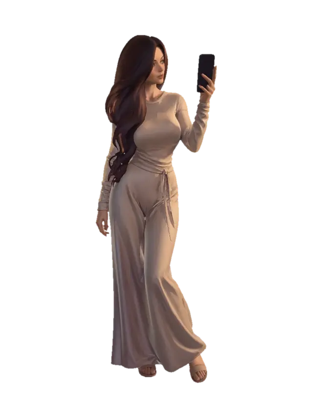 Golden Hour Selfie in Beige 3D model, vytvořený pomocí AI