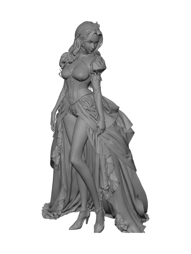 3D model for Emerald Queen in a Crimson Gown