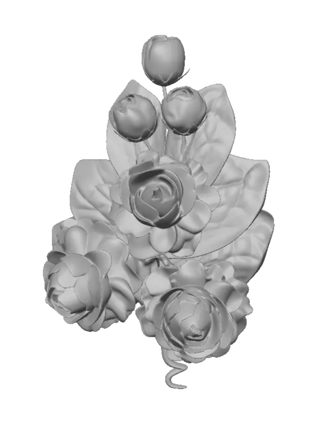 3D model for White Rose Bouquet