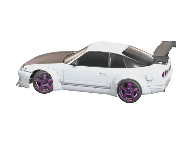 Weathered 240Sx - Drift 3D model, vytvořený pomocí AI