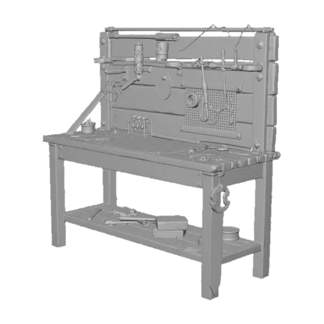 3D model for Weathered Woodworking Bench