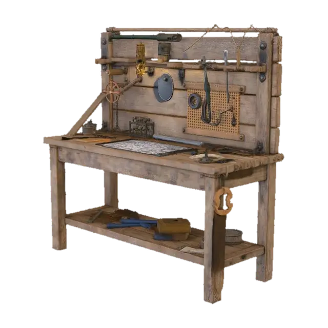 3D model for Weathered Woodworking Bench