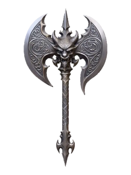 Infernal Battleaxe - Hell 3D model, vytvořený pomocí AI