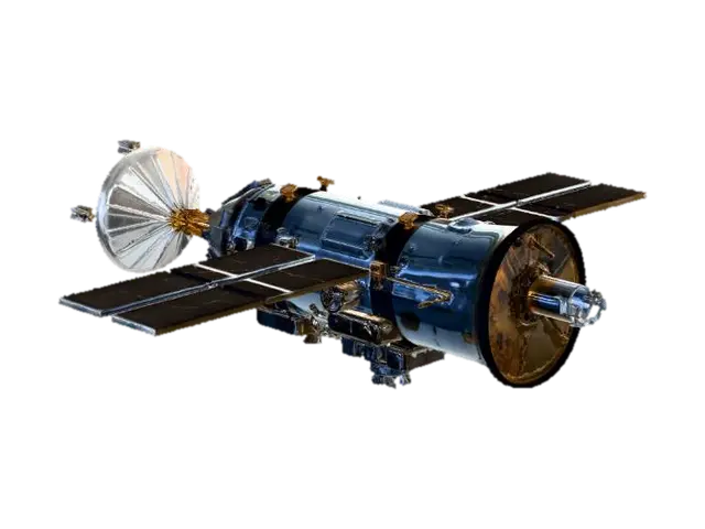 Solar-Powered Satellite - Orbit 3D model, vytvořený pomocí AI