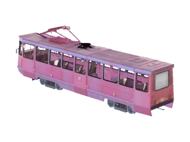 Vintage tram 3D model, vytvořený pomocí AI