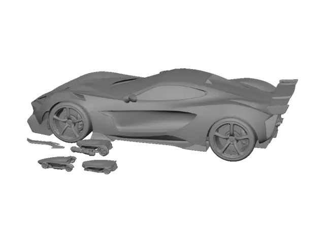 3D model for make a car model but with a lot of different meshes like paint which is the color that I can change and make it a cool looking one and 3d