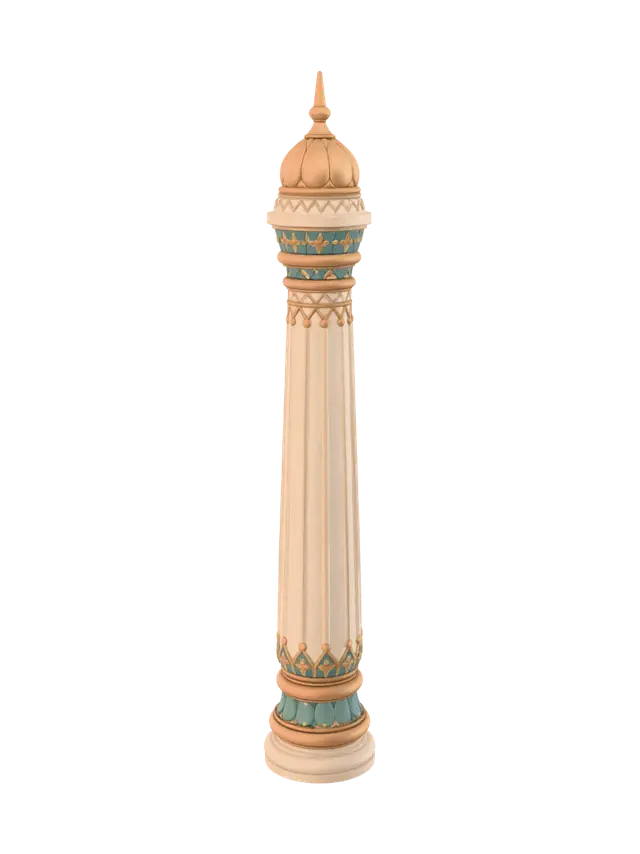 Ornate Golden Pillar - Symmetry 3D model, vytvořený pomocí AI