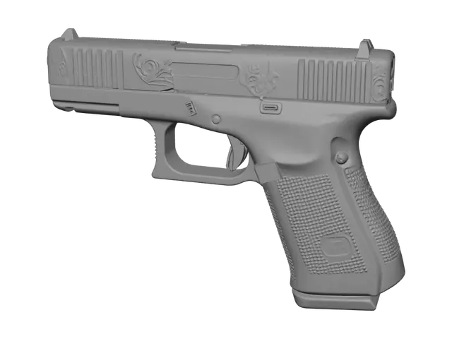 3D model for Ornate Gold Glock Slide