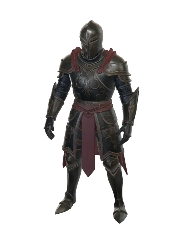 ignis knight - Platearmor 3D model, vytvořený pomocí AI
