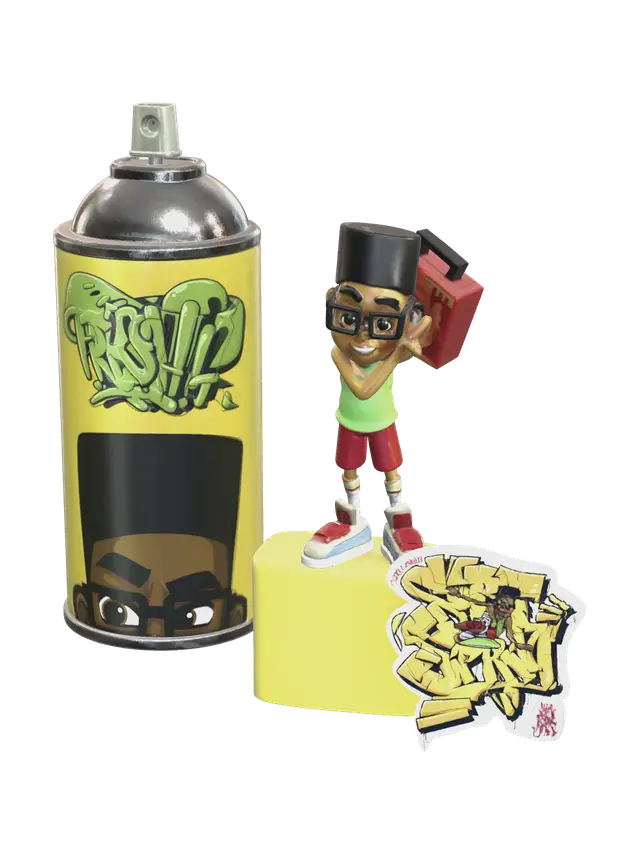 Low-Poly Fresh Subway Surfers 3D model, vytvořený pomocí AI