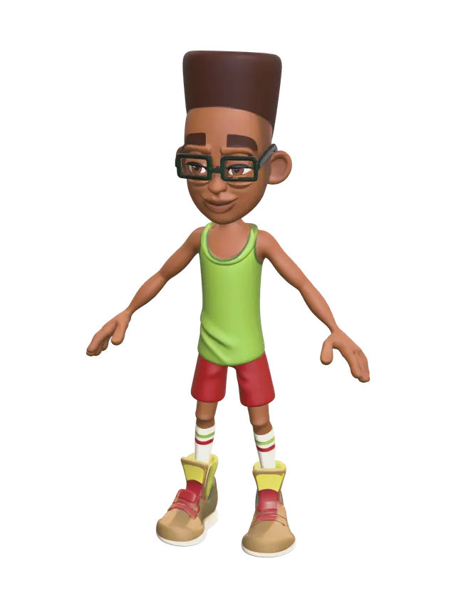 Weathered Fresh Subway Surfers - Streetart 3D model, vytvořený pomocí AI