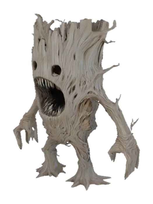 Woodland Warden 3D model, vytvořený pomocí AI