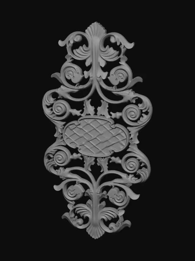 3D model for Gilded Rococo filigree ornament