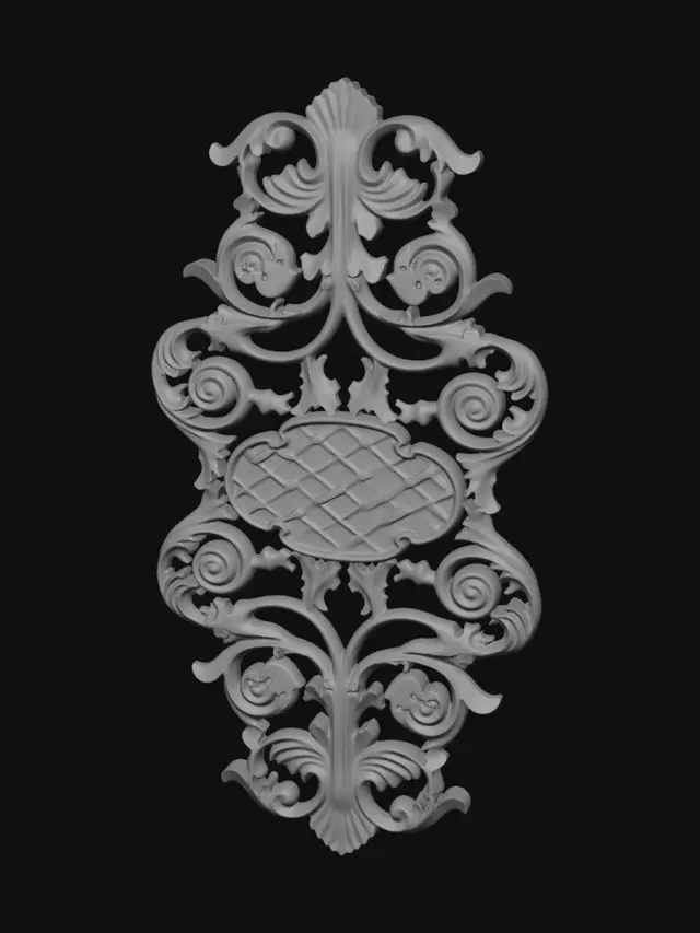 3D model for Gilded Rococo filigree ornament