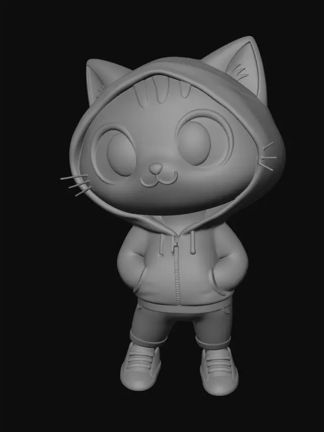 3D model for Orange Hoodie Kitten