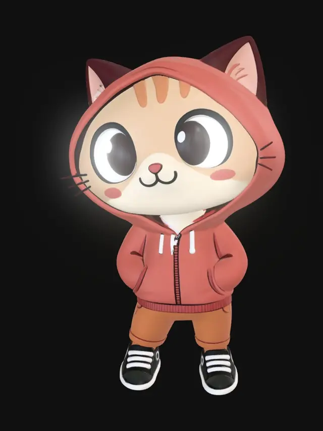 3D model for Orange Hoodie Kitten