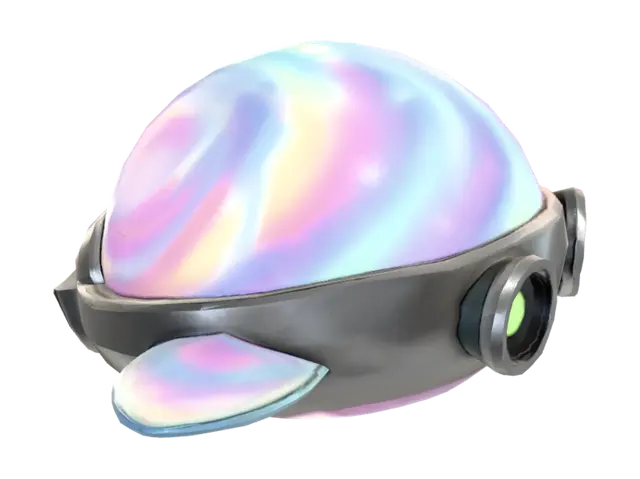 Iridescent Bubble Helmet 3D model, vytvořený pomocí AI