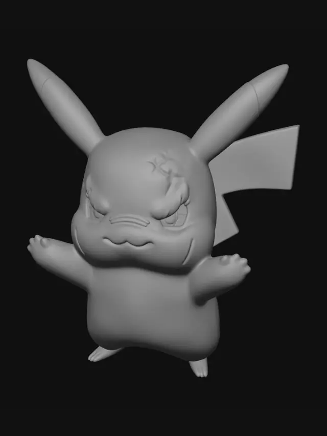 3D model for Angry Pikachu 3D Window Decoration