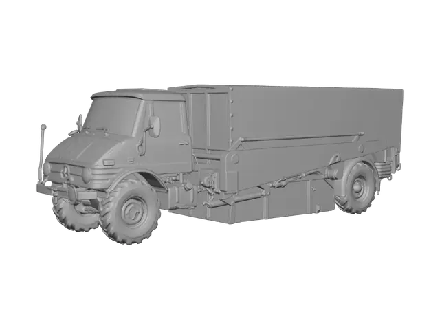 3D model for Blue and Orange Unimog Transport Truck