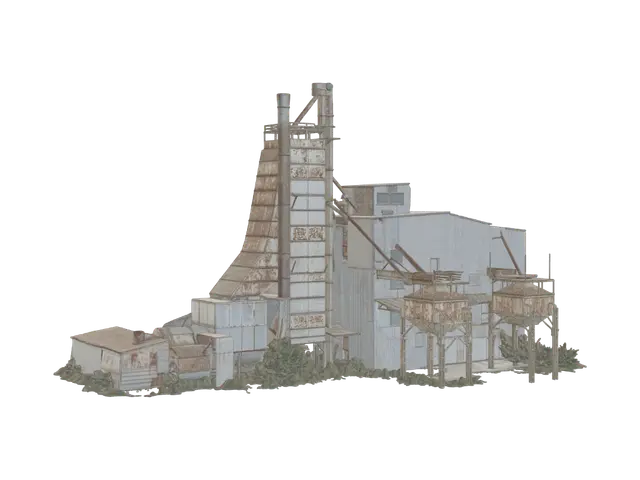 Rusting Harvest Mill - Windmill 3D model, vytvořený pomocí AI