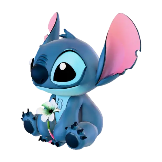 Stitch with Flower 3D model, vytvořený pomocí AI