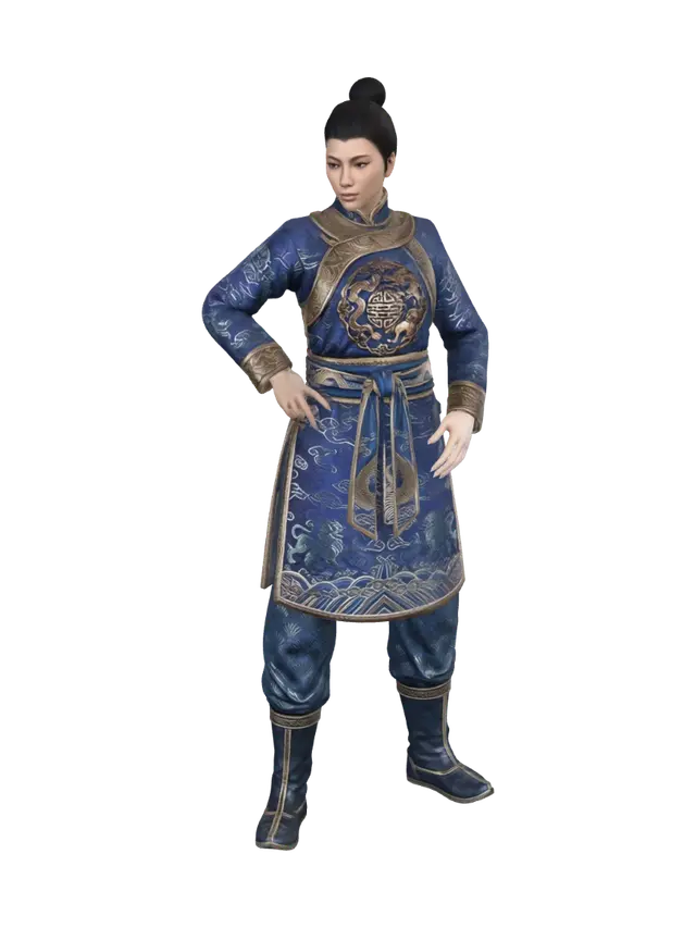 3D model for Blue Dynasty Warrior