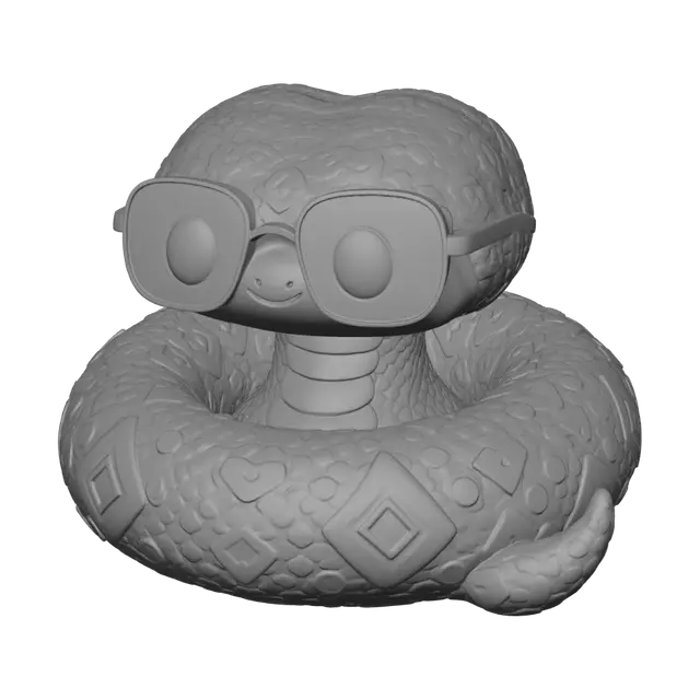 3D model for Pastel Diamond Serpent with Sunglasses