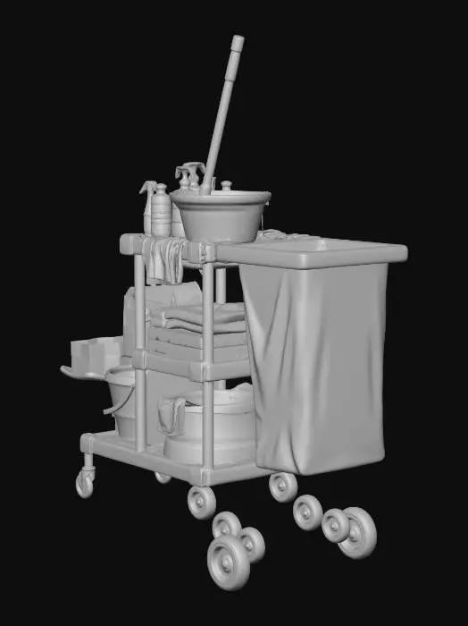3D model for Janitorial Cleaning Cart