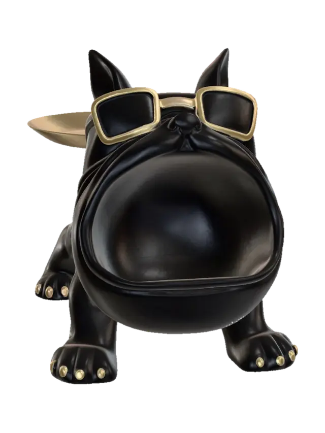 Winged Bulldog with Gold Accents 3D model, vytvořený pomocí AI