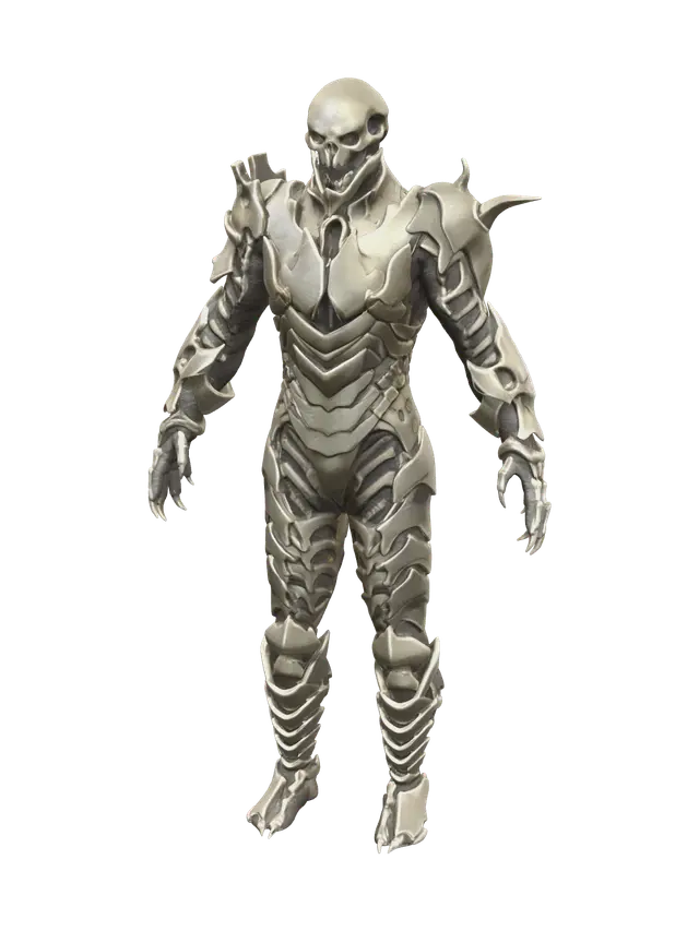 Low-Poly Skeletonarmor - Armorset 3D model, vytvořený pomocí AI
