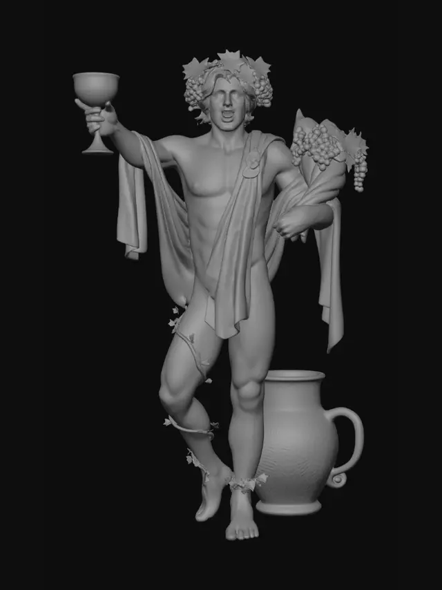 3D model for Dionysus with Grapes and Goblet