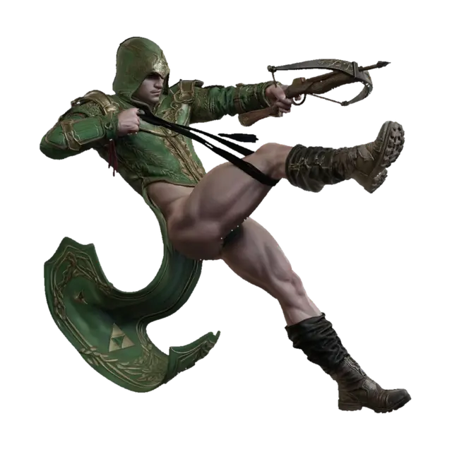 Emerald Archer in Flight 3D model, vytvořený pomocí AI