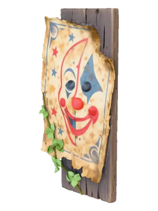 Clown Mask Poster, One Last Show, #Halloween2025# - Promotion 3D model, vytvořený pomocí AI