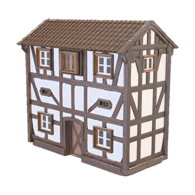 Modular Alsatian half timbered wall section only, single flat facade panel, no roof,… - Unreal 3D model, vytvořený pomocí AI