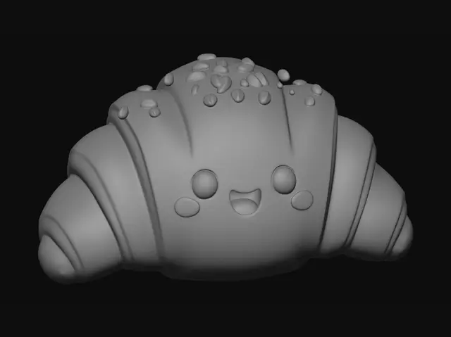 3D model for Smiling Sesame Croissant