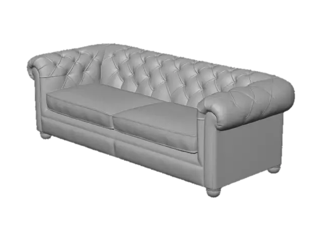 3D model for Chesterfield Roll Arm Leather Sofa - Pottery Barn