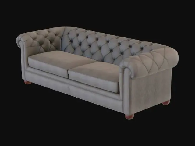 3D model for Chesterfield Roll Arm Leather Sofa - Pottery Barn