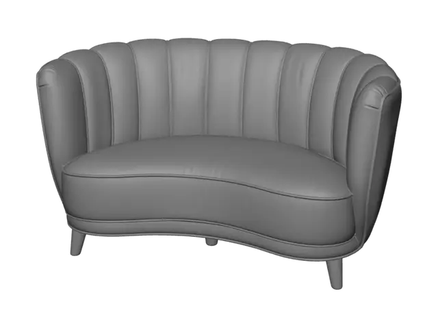3D model for Beige Damask Sofa