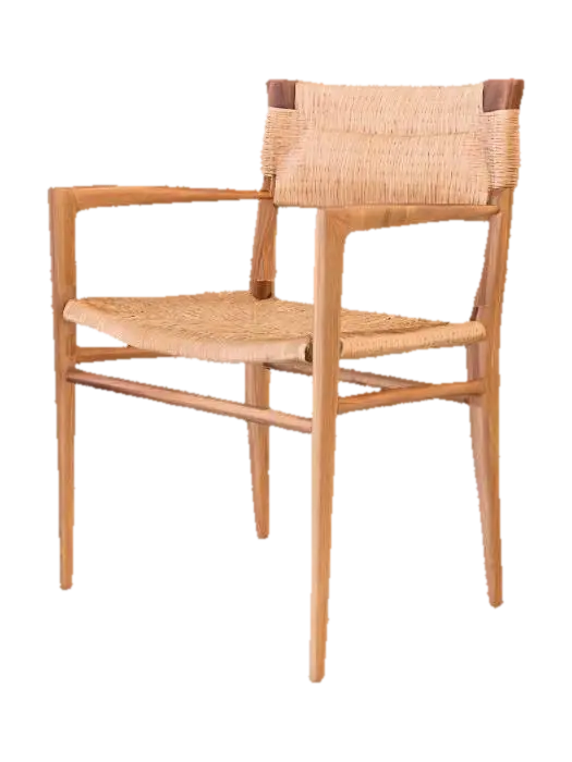 Woven Rush-Backed Dining Armchair by Mel Smilow 3D model, vytvořený pomocí AI