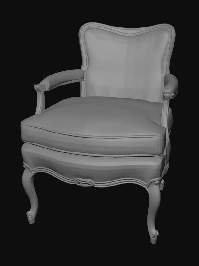 3D model for Louis XV Style Upholstered Armchair