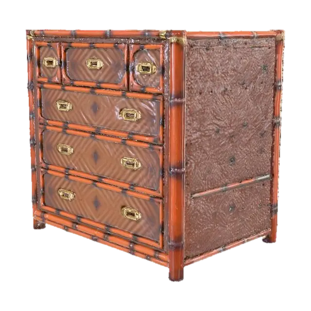 Ralph Lauren vintage British colonial style campaign chest of drawers 3D model, vytvořený pomocí AI