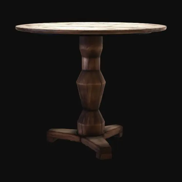 3D model for Rustic Round Wooden Table