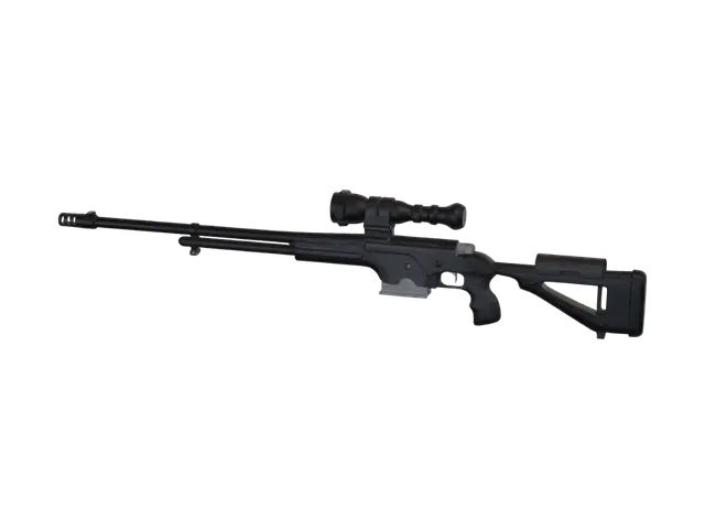 3D model for Black bolt-action sniper rifle with scope