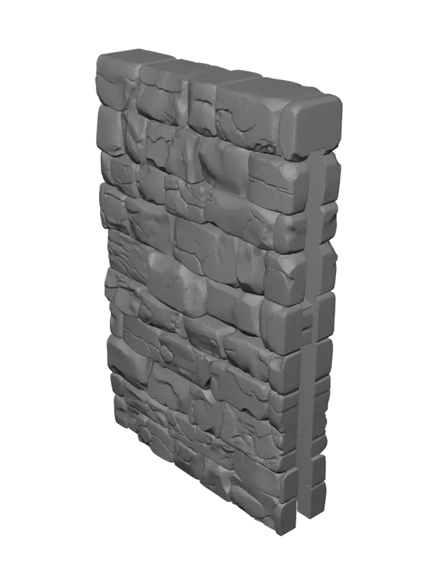 3D model for Olive Cracked Stone Wall