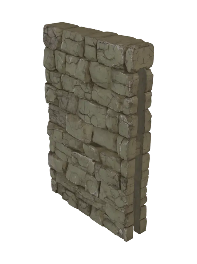 3D model for Olive Cracked Stone Wall