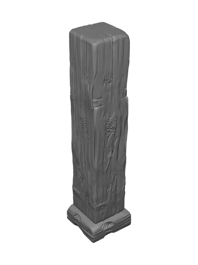 3D model for Weathered Wooden Post